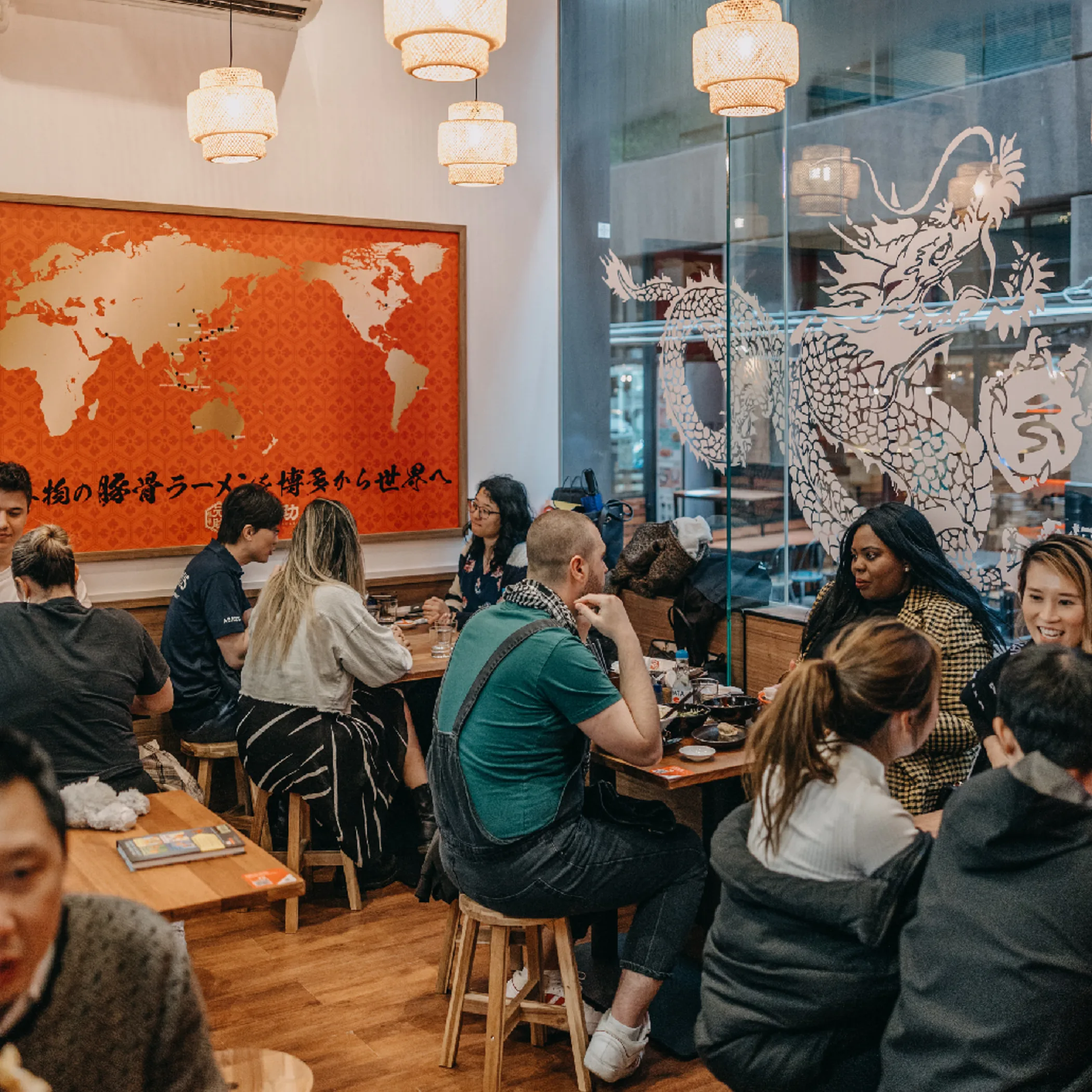 people dining at late-night restaurant